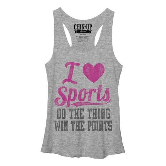 Women's CHIN UP Win the Points  Racerback Tank Top Gray Heather X Large