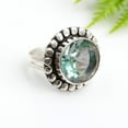 thumbnail image 4 of SATYAVIE JEWELLERY 925 Sterling Silver Ring For Womens Green Amethyst Ring Sterling Silver Statement Ring Bezel Set Gemstone Ring Size US 8.5, 4 of 6