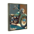 thumbnail image 4 of Stupell Industries Rustic Green Motorcycle Transportation Painting Gray Floater Framed Canvas Art Print Wall Art, 17 x 21, 4 of 10