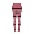 thumbnail image 4 of Leggings for Women Striped Printed High Waist Hip Lifting Yoga Full Length Pants Workout Running Leggings (L, Pink), 4 of 4