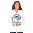 thumbnail image 4 of Tootsie Mr Owl American Patriot USA Unisex Plus Size Zip Hoodie Brisco Brands 2X, 4 of 5