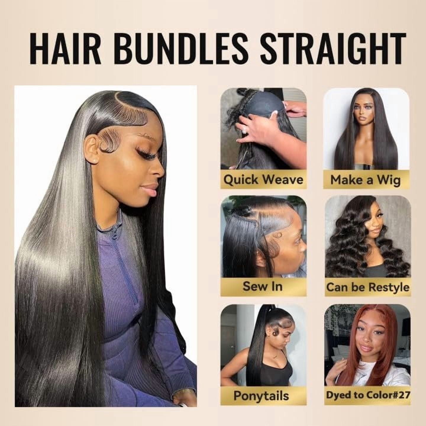 Human Hair  16A Brazilian Virgin Hair Straight , Silky and Soft, 18 20 22 Inch Thick Weave  Black