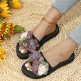 thumbnail image 4 of JeashCHAT Slip On Slide Sandals for Women Women's Thick Sole Mules One Line Slippers Flower Patchwork Sandals (Purple), 4 of 8