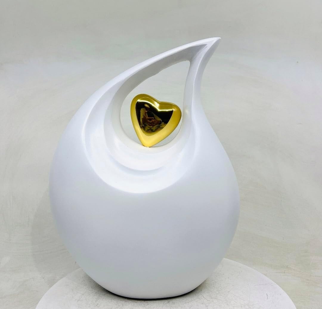 Keepsake Company Urn for Human Ashes, White Multicolor Aluminum, 10.5 x 7 x 5 in, Cremation Urns