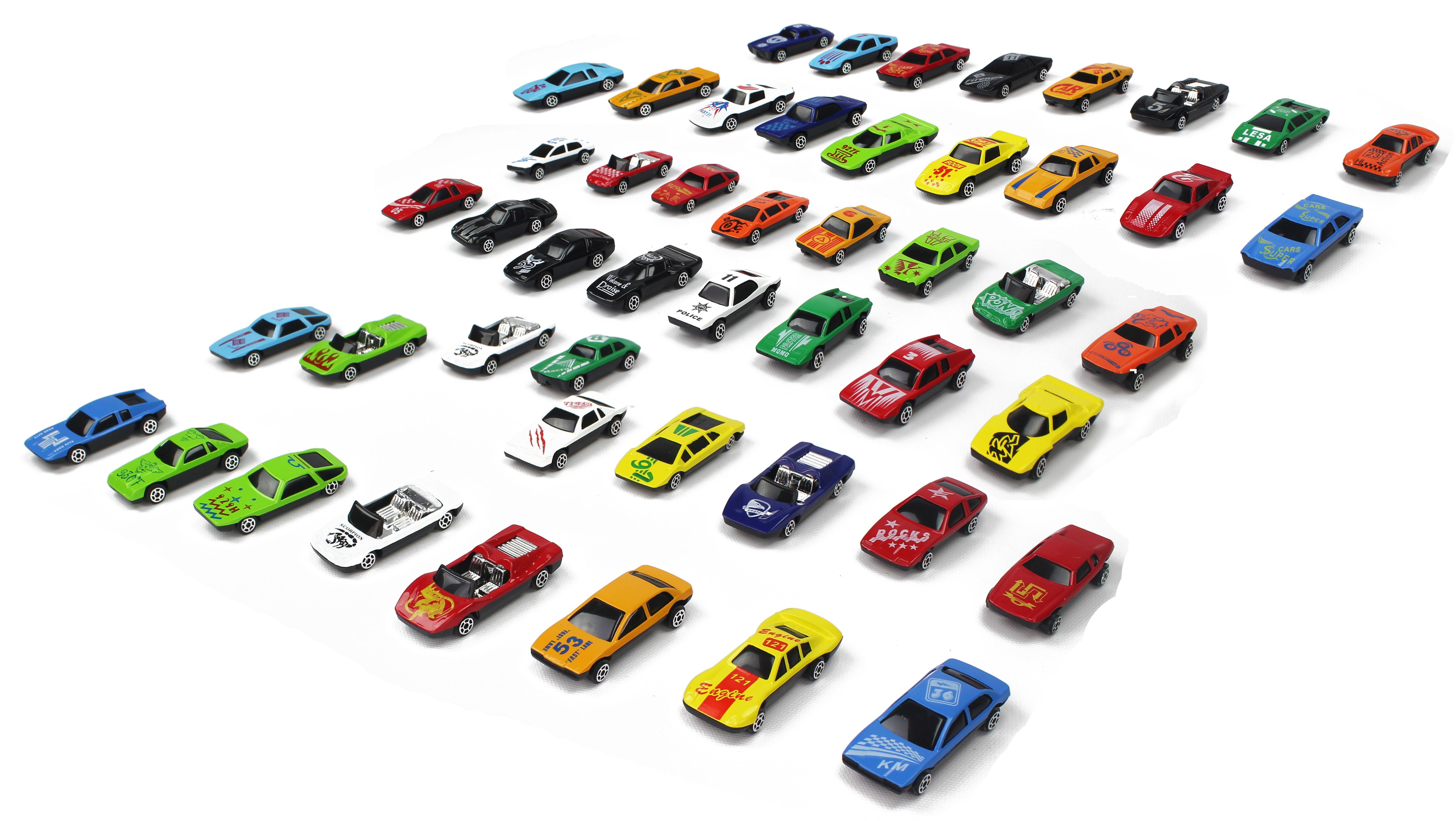 54 PCS Diecast Play Vehicle Toy Car Playset with Colorful Assorted Mini