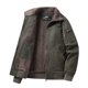 thumbnail image 1 of Chaqueta de solapa de algodón puro para otoño e invierno, cuello de piel de cordero, abrigo informal de terciopelo para hombre, chaqueta de bombardero Jack para hombre, 1 of 4