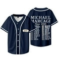 thumbnail image 1 of Michael Marcagi 2025 Tour Dates Baseball Jacket Cosplay V-neck Short Sleeve T-shirts,XXL,Style 2, 1 of 5