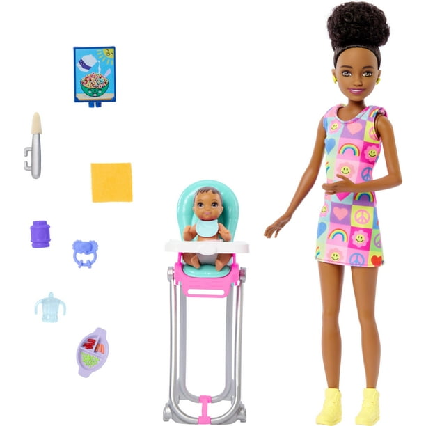 Set de niñera Doll Barbie Skipper & Playset con accesorios