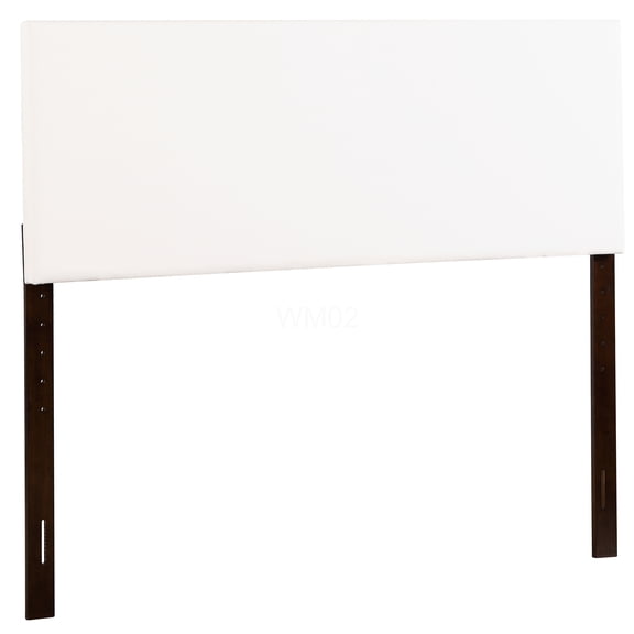 King Size Upholstered Bed Headboard, Adjustable Height White Faux Leather Panel Headboard for Bedroom