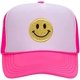 thumbnail image 1 of Sombrero de camionero con parte trasera de malla de espuma de corona alta de neón con estampado de lentejuelas y cara sonriente a la moda, para hombres y mujeres ER, 1 of 5