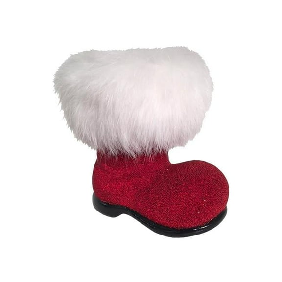 Schaller Paper Mache Candy Container - Red Beaded Boot Small