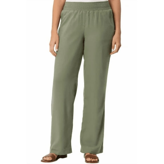 Briggs Women's Linen Blend Pants Green XXL