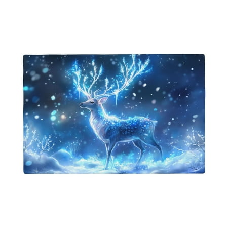 

Placemats Set of 4 Winter Deer Antlers Heat Resistant Non - Slip Place mats Waterproof table mat for Kitchen Dining-6片装