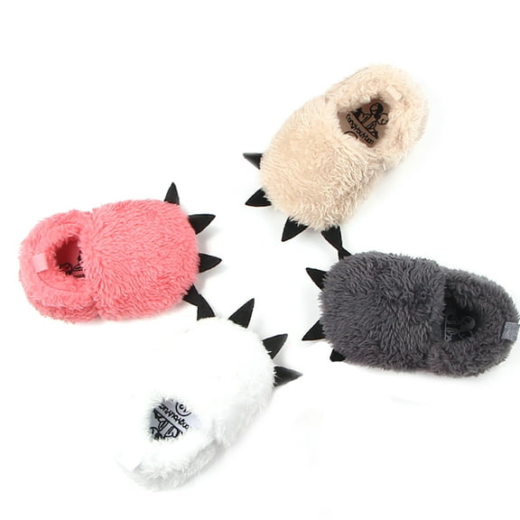 Visland Winter Baby Boys Girls Animal Plush Bear Paw Claw Toddler Shoes Infant Prewalker,Anti-Slip Soft Sole Sneaker, Plush Furry House Slippers