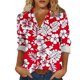 thumbnail image 1 of Camisas de Cuello de la Tripulación de Manga Corta para las Mujeres Estilo Hawaiano No Estructurado Impreso Cuello Acampanado Blusa de Manga Larga Camisas de Cuello de la Tripulación de Manga Larga p, 1 of 6
