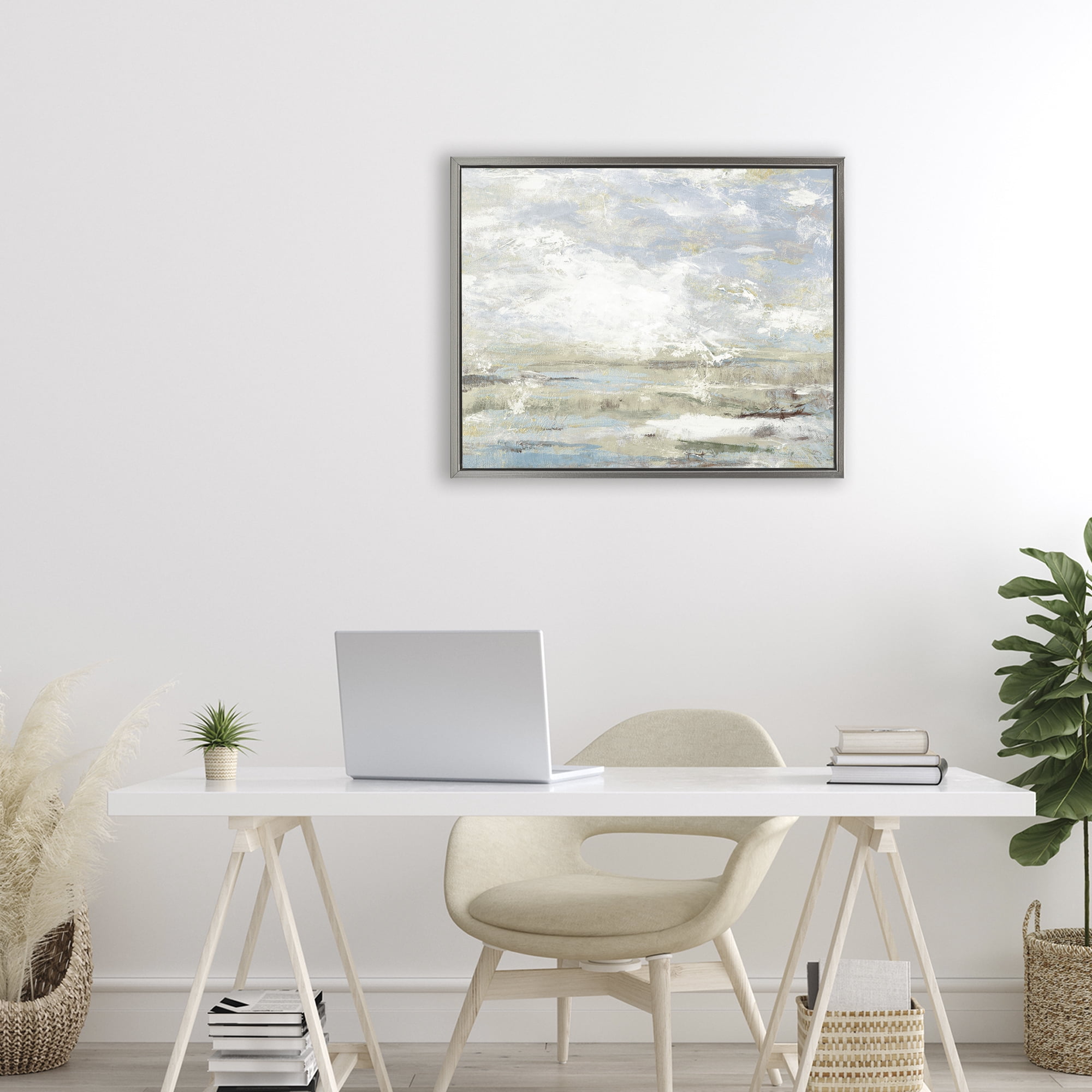 Stupell Industries Morning Mood Impression Gray Framed Floater Canvas Wall Art, design by Lanie Loreth