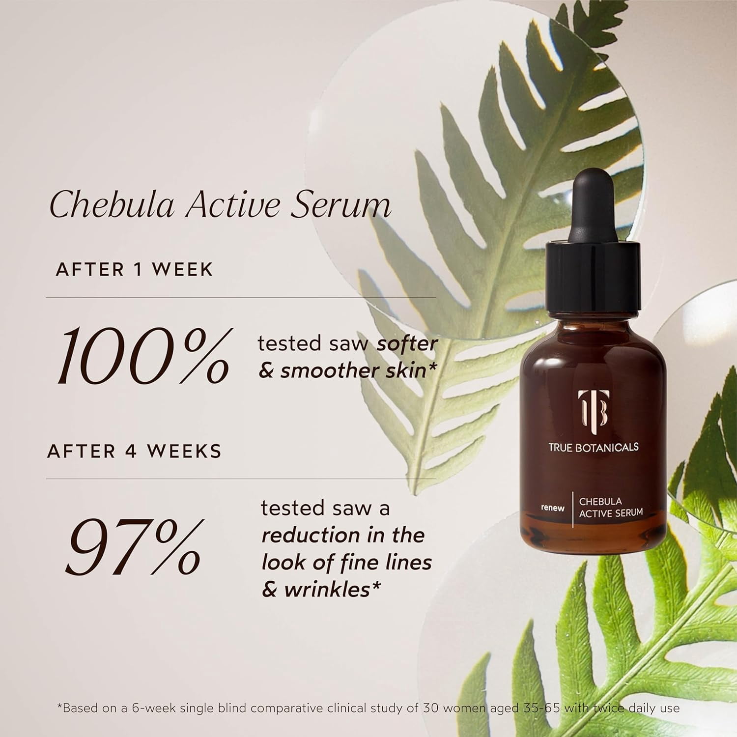 True Botanicals - Chebula Active Serum | Non-Toxic, Cruelty-Free | Anti-Aging Serum | Hyaluronic Acid | Targets Fine Lines & Wrinkles for All Skin Types | MADE Safe (1 fl oz | 30 ml)