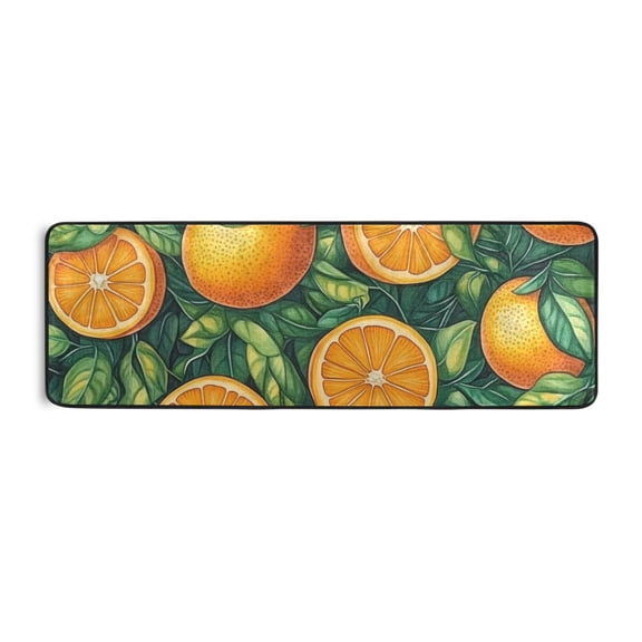 Vibrant Orange Fruit Runner Rug for Hallways Kitchen Non Slip 2'x 6' Washable Hall Carpet for Bedroom Entryway Laundry Room