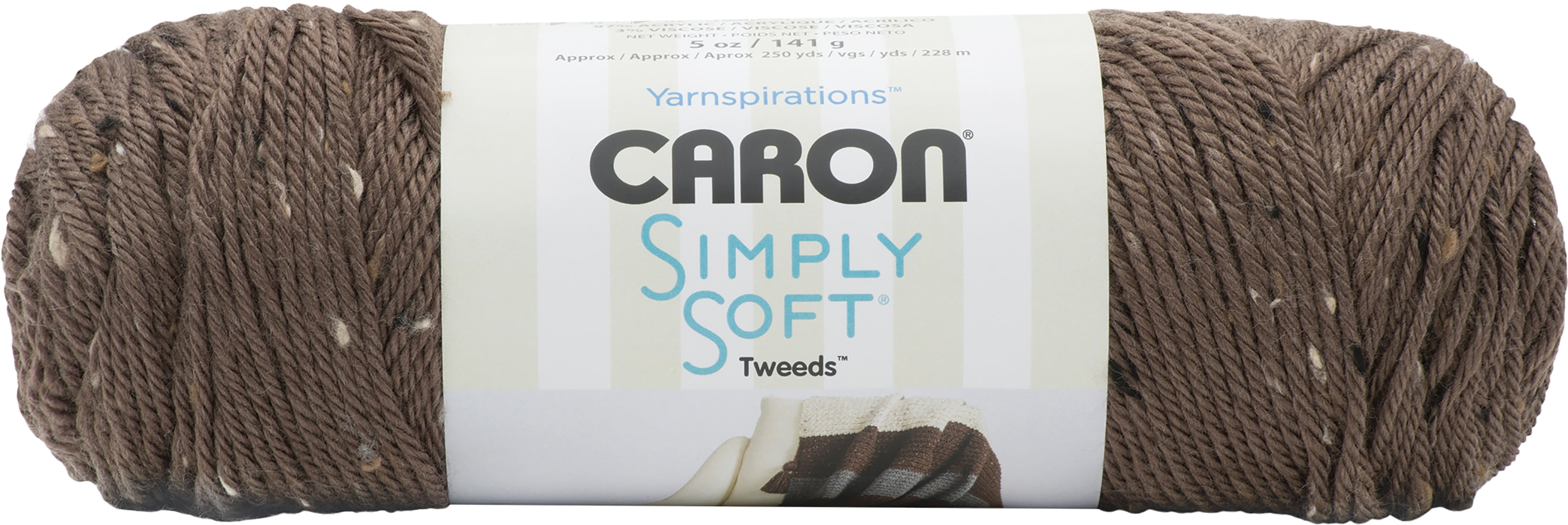 Caron Simply Soft Tweeds Yarn-Taupe, Multipack Of 3