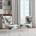 thumbnail image 2 of Designart "Teal & Gold Posh Resonance III" Chaise d'Appoint Minimaliste - Fauteuil Moderne pour Salon, 2 of 7