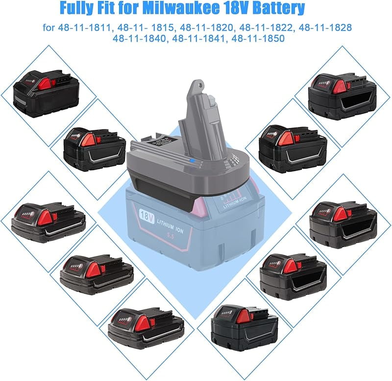 V6 Adapter for Mil*wau*kee 18V De*walt 20V Battery Convert to for Dy*son V6 Series Animal Fluffy Motorhead Handheld Vacuum Battery Converter