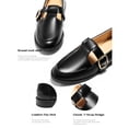 thumbnail image 3 of Womens Slip On Loafers T-Strap Closed Round Toe Flats Comfortable Work Business Dress Shoes, 3 of 4