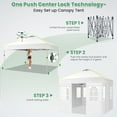 thumbnail image 5 of Hoteel Canopy 10x10 Pop Up Canopy Tent 1-Button Push Easy up Outdoor Canopy Instant Portable Commercial Shelter Waterproof UPF50+ Gazebo with Reflective Strip, Air Vent & 4 Sandbags, White, 5 of 8