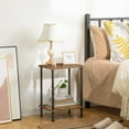 thumbnail image 4 of End Table, Small Side Table, Nightstand with 2-Layer Storage Shelves, Sofa Table for Small Spaces, Living Room, Bedroom, Stable Frame, Easy Assembly, Rustic Brown, 4 of 8