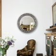 thumbnail image 6 of RADIANCE Goods Vertical Hanging Seashell Finish Round Framed Wall Mirror 30" Height, 6 of 8