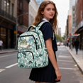 thumbnail image 4 of Yspwyqan Camo Fish Little Girls Backpack, 17" Cute Backpack, 600D Polyester School Bag with Front Pocket, Adjustable Straps for Preschool Kindergarten Hiking Travel, 4 of 7