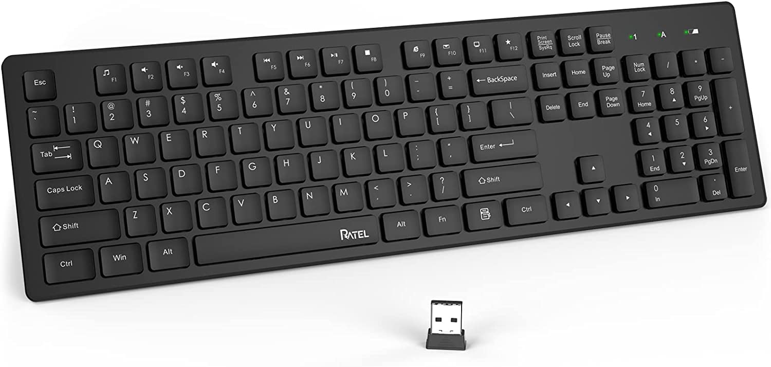Wireless Keyboard, 2.4 GHz Ergonomic Silent Wireless Computer Keyboard