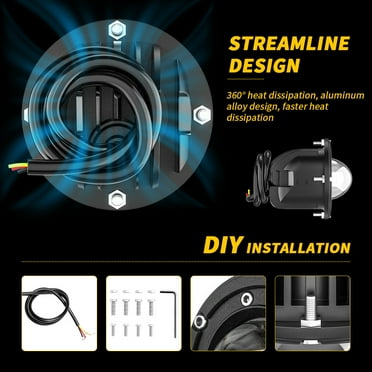 Zyutaosan 2Pcs 3 Inch 8D Lens Led Work Light 6000K White 3500K Yellow Flush Mount Driving Light Fog Lights For Car Truck Off Road 4X4 12V 24V