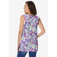 thumbnail image 2 of Woman Within Plus Size Perfect Printed Sleeveless Shirred V-Neck Tunic, 2 of 6
