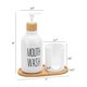 thumbnail image 2 of Dispensador de enjuague bucal Tbestmax de plástico blanco de 500 ml con portavasos, 2 of 7