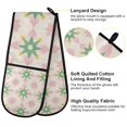 thumbnail image 2 of Yayeee Double Oven Mitt Kitchen Heat Resistant Baking 35" x7" Quilted Glove, Retro Green Stars, 2 of 6