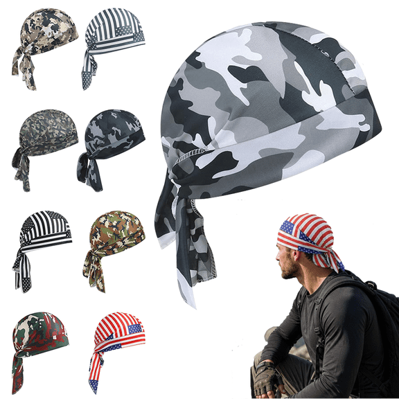 9 PCS Cooling Skull Caps Motorcycle Head Wrap Bandana Hats Helmet Liners for Men and Women