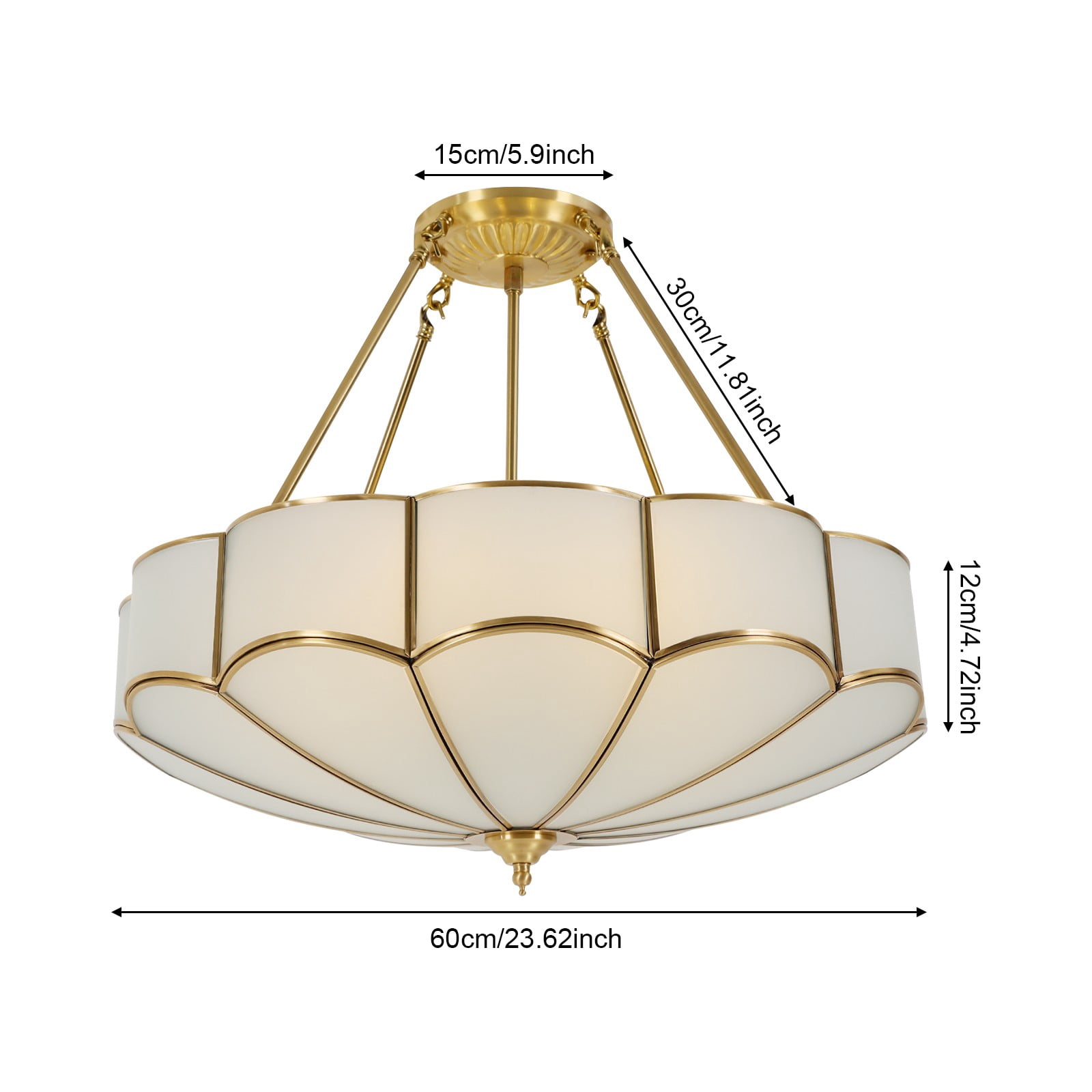 23.62*4.72in Elegant Appearance Simple Installation Gold Ceiling Light Fixture for Bedrooms, Living Rooms