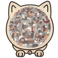 thumbnail image 1 of 135pcs Irregular Morandi-Colored Cat Shaped Wooden Jigsaw Puzzle Unique Animal Shape Wooden Puzzles for Adults Kids Holiday Birthday Present Idea, 1 of 1