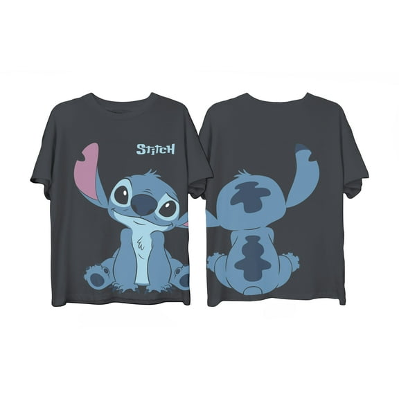 Disney Stitch Women's Black Boyfriend Tee Small