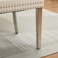 thumbnail image 5 of Dining Bench with Back,Upholstered Velvet Tufted 2-Seat,Handmade Buttons, Nailhead Trim &Silver Stainless Steel Legs Beige, 5 of 11
