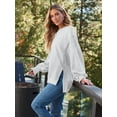 thumbnail image 3 of TEMOFON Womens Oversized Sweatshirt Casual Long Sleeve Crewneck Lightweight Pullover Tops Loose Sweatshirts GRAY, 3 of 5