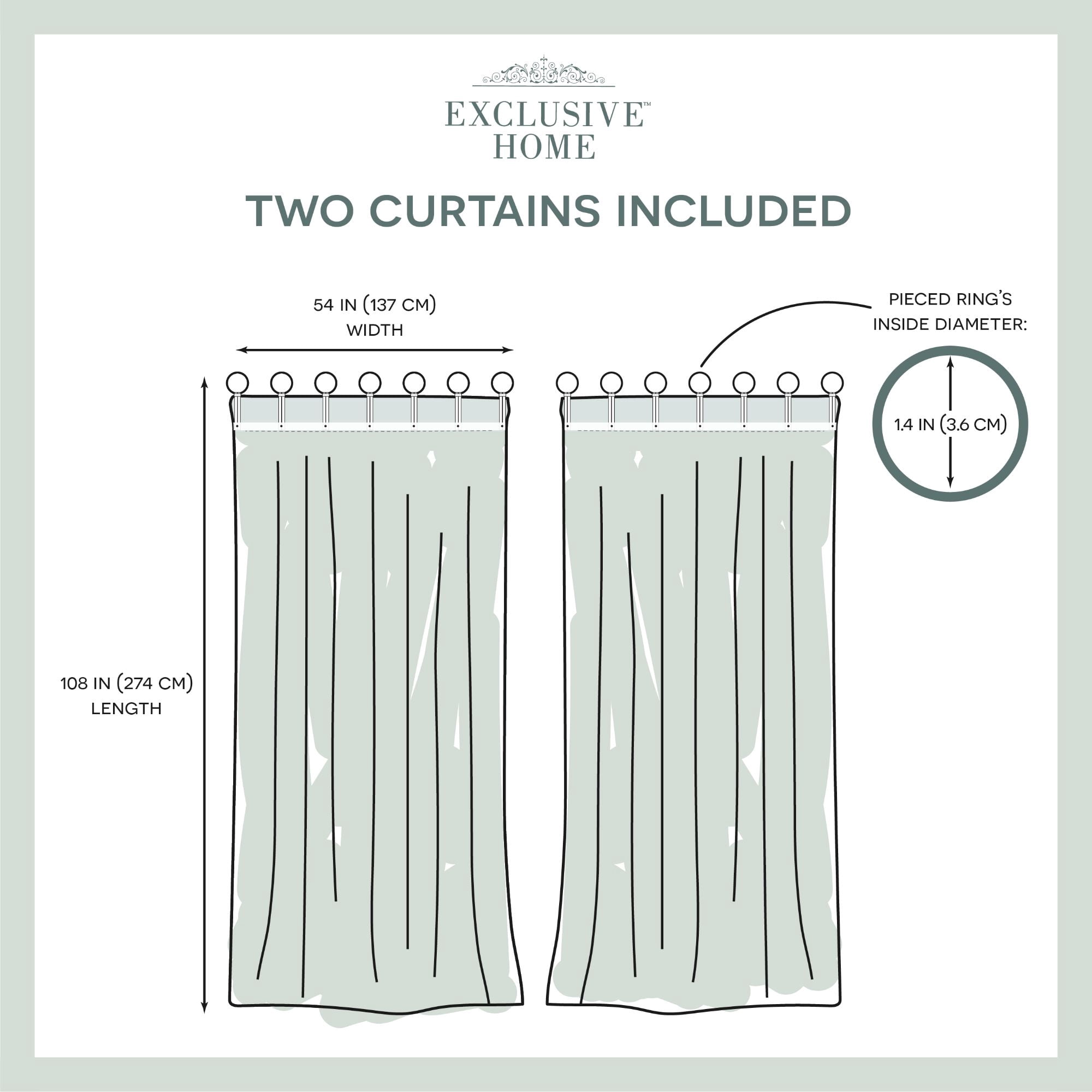Exclusive Home Hawkins Sheer Bronze Ring Top Curtain Panels, 54"x108", Natural, Set of 2