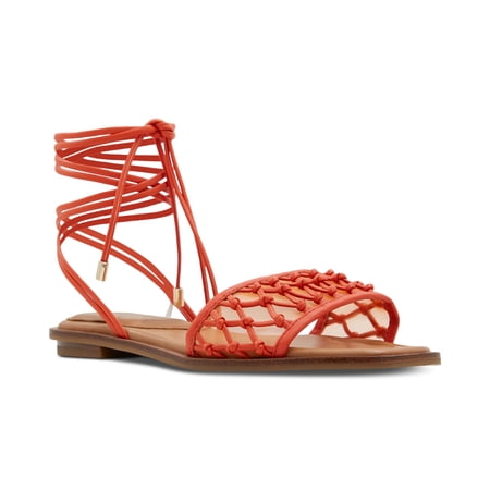 Aldo Women's Seazen Lace-Up Ankle-Tie Flat Sandals Women's Shoe Size 9