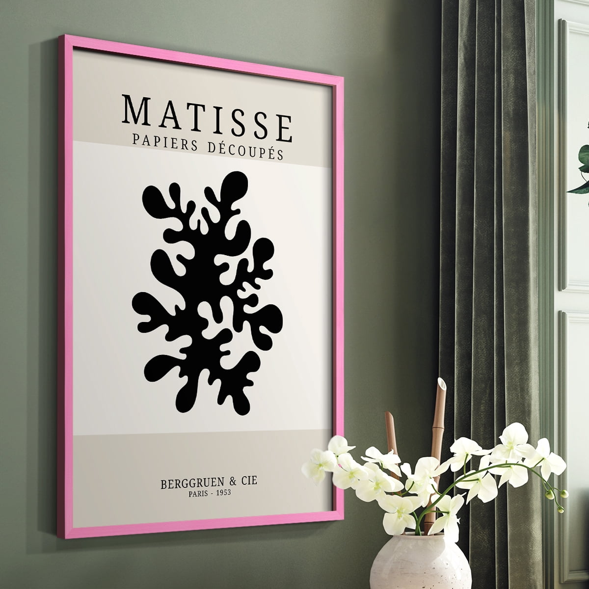 Matisse CDXV in Pink Solid Wood Framed Print No Nail Hanging