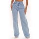 thumbnail image 1 of Vaqueros elásticos de cintura alta para mujer, ropa de calle de pierna ancha, Vintage, azul holgado, lavados, Mom pantalones vaqueros rectos, 1 of 5