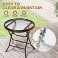 thumbnail image 5 of Crestlive Products Foldable Patio Side Table with Tempered Glass Top 18" Small Glass Patio End Tables (Brown，2PCS), 5 of 7