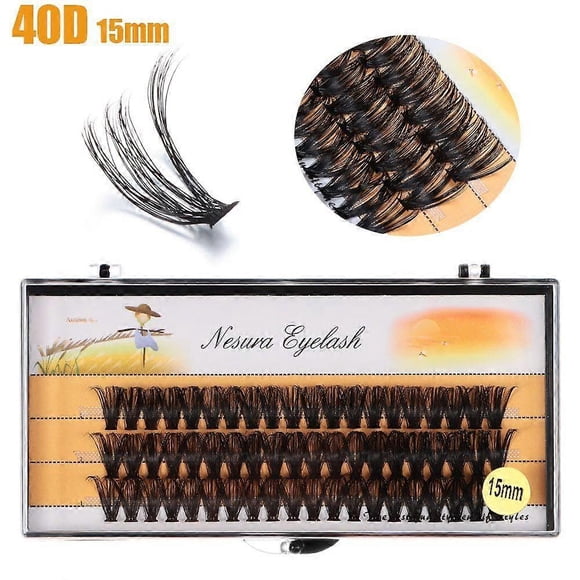 Natural 40D False Eyelashes C Curl Individual Lashes for Beginners Self Application At Home 11mm