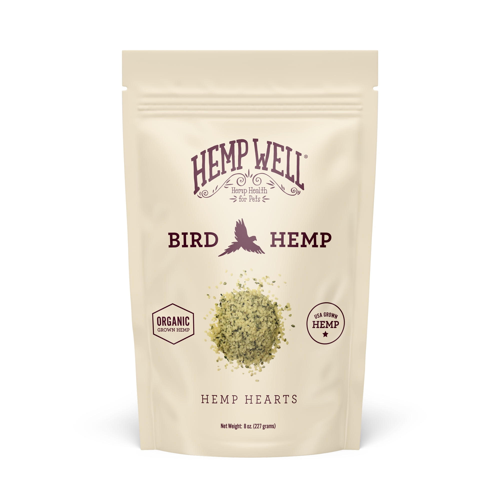 Hemp Well Bird Hemp Seed Hearts 8 oz Organic