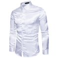 thumbnail image 3 of Mens Casual Collared Slim Dress Shirt Long Sleeve Blouse Button Down Shirts Tops, 3 of 10