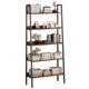 thumbnail image 1 of 5 niveles narrow oficina en casa book estante - rustic brown abiertos estantes almacenamiento organizer, 67 in de altura wood estante de libros con metal frame dormitorio, kitchen, sala de estar, 1 of 7